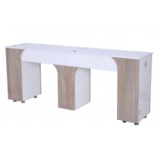 MILAN DOUBLE MANICURE TABLE (LIGHT WOOD) BY MAYAKOBA