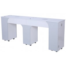 MILAN DOUBLE MANICURE TABLE W/ VENT PIPE (ASH GREY) BY MAYAKOBA