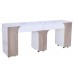 MILAN DOUBLE MANICURE TABLE W/ VENT PIPE (L/WOOD) BY MAYAKOBA